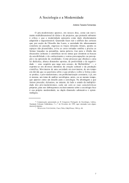 A Sociologia e a Modernidade