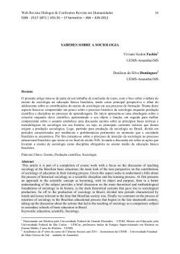 SABERES SOBRE A SOCIOLOGIA