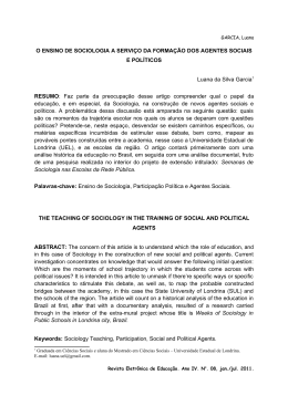 o ensino de sociologia a serviço da formação dos agentes