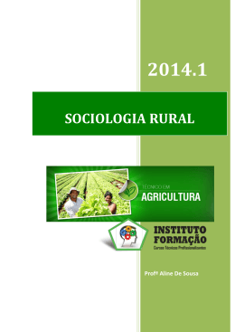 SOCIOLOGIA RURAL - Instituto Forma&ccedil;&atilde;o