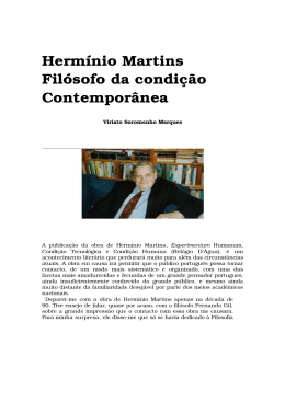 Hermínio Martins Filósofo da condição