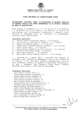Lista Unitária de Classificação Final
