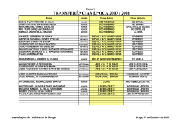 TRANSFERÊNCIAS ÉPOCA 2007 / 2008