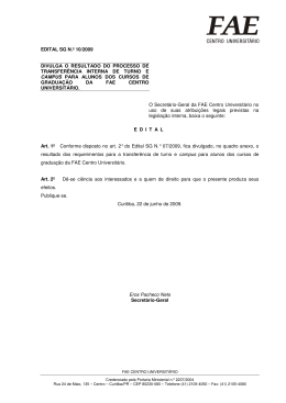 edital sg n.&ordm; 10/2009 divulga o resultado do processo de