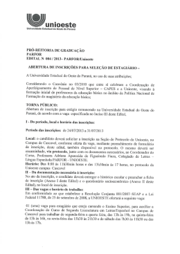 Edital - Unioeste