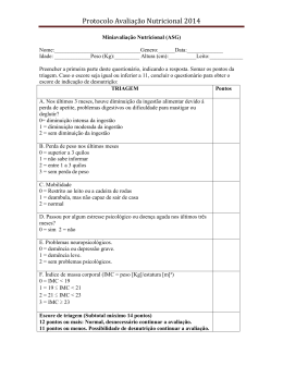 Protocolo Avalia&ccedil;&atilde;o Nutricional 2014