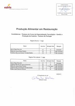 Produ&ccedil;&atilde;o Alimentar em Restaura&ccedil;&atilde;o
