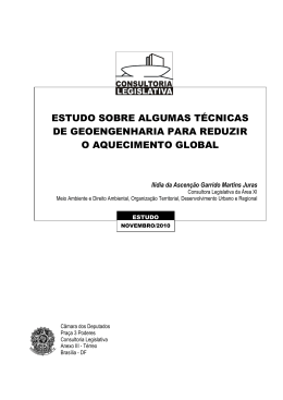 estudo sobre algumas t&eacute;cnicas de geoengenharia para reduzir o