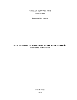 FACULDADE DE PARÁ DE MINAS Curso de Letras