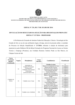 resultado da sele&ccedil;&atilde;o para bolsista(s)