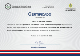 PATRICIA DA SILVA BARROS Participou do curso de - FMT-AM