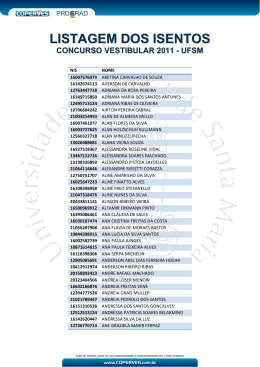 Listagem dos isentos da taxa de inscrição - Coperves