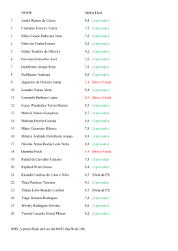 NOME Média Final 1 André Ramos de Castro 9,4 (Aprovado) 2