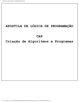 APOSTILA DE L&Oacute;GICA DE PROGRAMA&Ccedil;&Atilde;O