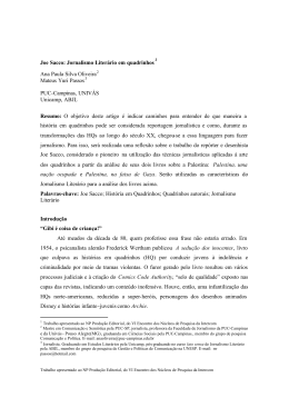 Joe Sacco: Jornalismo Literário em quadrinhos Ana Paula Silva