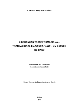 lideran&ccedil;as transformacional, transacional e laissez-faire