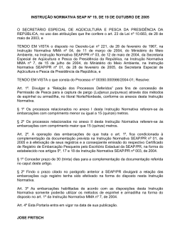 Instru&ccedil;&atilde;o Normativa SEAP n&ordm; 19/2005