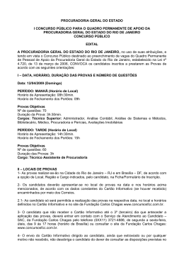Data e hora da prova - Governo do Estado do Rio de Janeiro