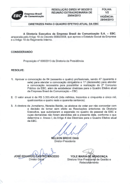 Diretrizes para o Quadro Efetivo Atual da EBC