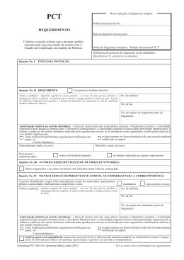Formul&aacute;rio PCT/RO/101