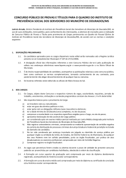 EDITAL Previd&ecirc;ncia Social de Dourados - MS 2015