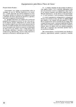 E qu&iacute;paman ras para Baixo F luxo da Gases