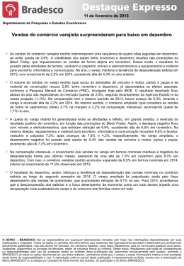 Vendas do com&eacute;rcio varejista surpreenderam para baixo em