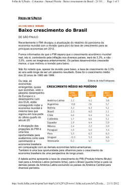 Baixo crescimento do Brasil