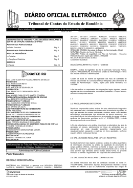 DI&Aacute;RIO OFICIAL ELETR&Ocirc;NICO - TCE-RO