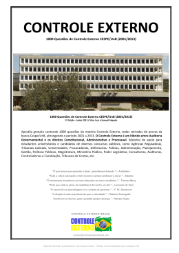 Apostila - 1000 Quest&otilde;es de Controle Externo CESPE/UNB