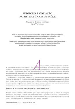auditoria e avaliação no sistema único de saúde - ESP-MG