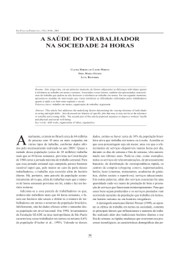 a sa&uacute;de do trabalhador na sociedade 24 horas