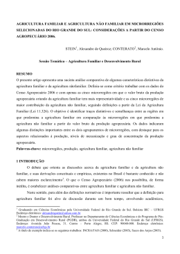 Agricultura Familiar e Agricutura n&atilde;o familiar em