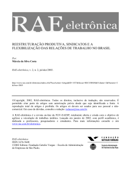 Reestruturação Produtiva, Sindicatos e a Flexibilização