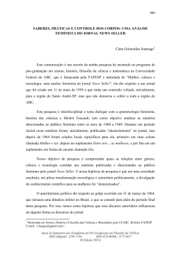 SABERES, PR&Aacute;TICAS E CONTROLE DOS CORPOS
