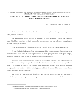 Evolu&ccedil;&atilde;o do C&oacute;digo de Processo Penal
