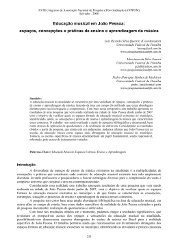 Educa&ccedil;&atilde;o musical em Jo&atilde;o Pessoa: espa&ccedil;os