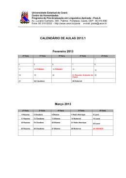 Calendário de aula 2013.1