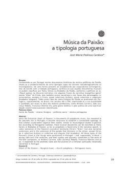 Música da Paixão: a tipologia portuguesa