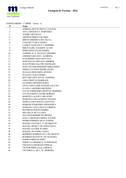 Lista de Turmas 1ª Série Ens. Médio 2012