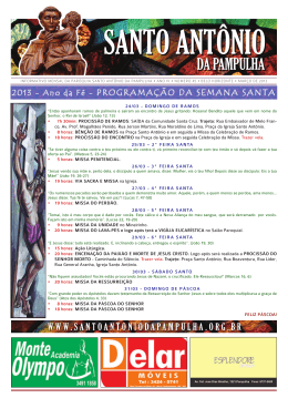 DOMINGO DE RAMOS &bull; 7h 30min: PROCISS&Atilde;O DE RAMOS