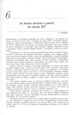 As fontes escritas a partir do seculo XV t. Haas?