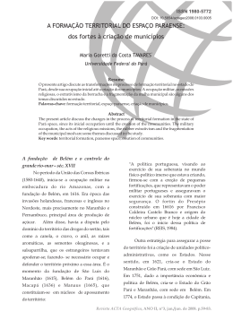 A FORMA&Ccedil;&Atilde;O TERRITORIAL DO ESPA&Ccedil;O PARAENSE