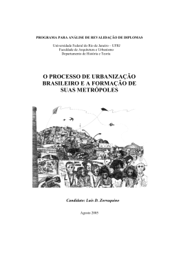 o processo de urbanização brasileiro e a formação de suas