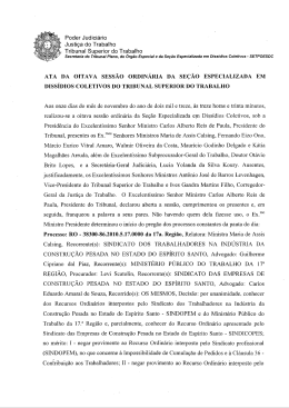 Poder Judici&aacute;rio Justi&ccedil;a do Trabalho Tribunal Superior do Trabalho