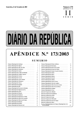 APÊNDICE N. 173/2003 - Câmara Municipal de Oliveira de Frades