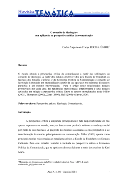 O conceito de ideologia e sua aplicação na perspectiva crítica da