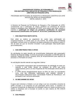 Edital Qualis A - 2015 - Universidade Federal de Pernambuco