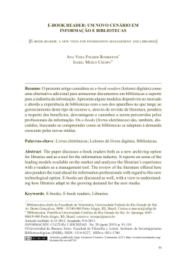 E-book rEadEr: um novo cEn&aacute;rio Em informa&ccedil;&atilde;o E bibliotEcas