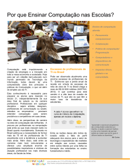 Por que Ensinar Computa&ccedil;&atilde;o nas Escolas?